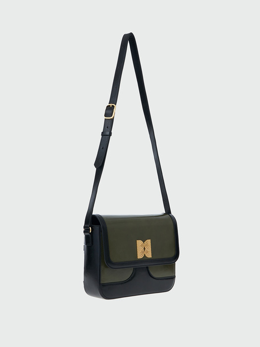 HESTIA Color Blocked Square Bag - Khaki