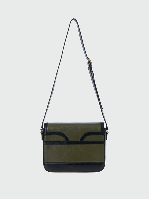 HESTIA Color Blocked Square Bag - Khaki