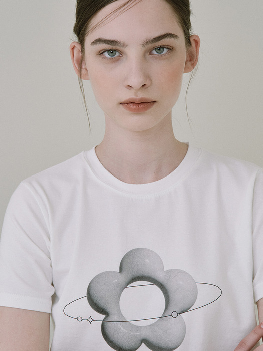 Saturn Flower T-shirt [White]