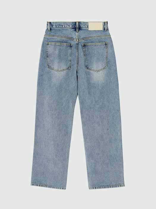 Deep Pleats Wide Jeans DCPT030LightBlue