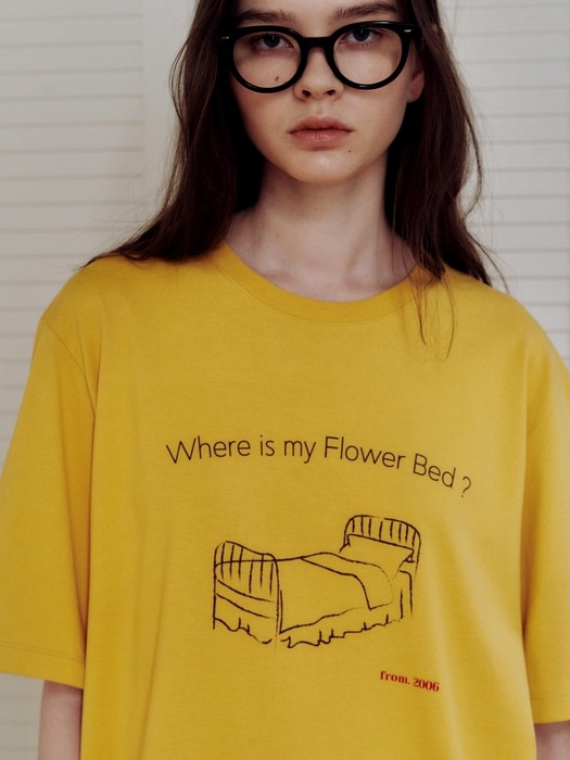 FLOWER BED Over fit T-shirts_Yellow