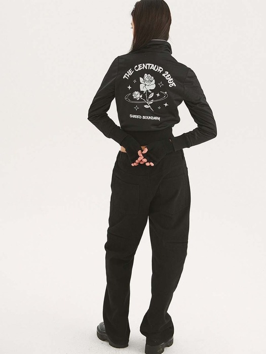 CENTAUR ROSE TRACK ZIP UP_BLACK