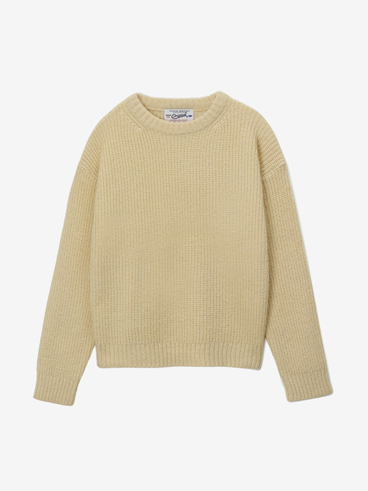 WAFFLE KNIT PULLOVER - YELLOW