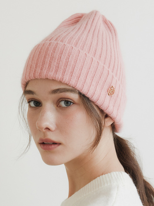 logo pendant angora beanie (C030_pink)