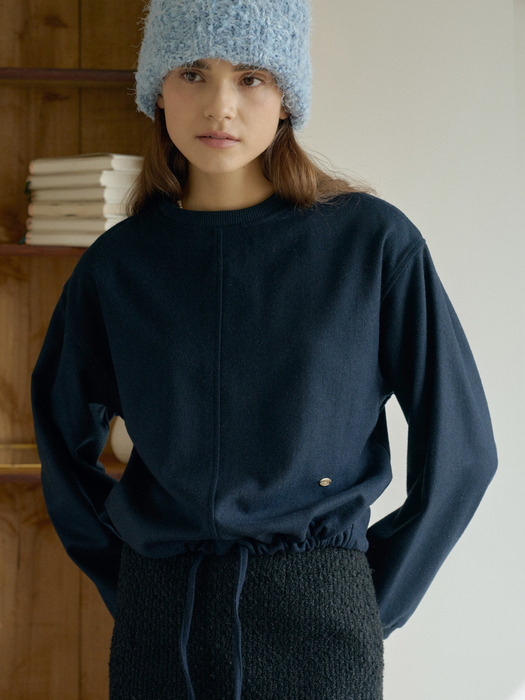 T Wool Sweatshirt Blouse_Dark Navy