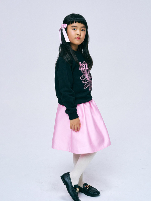 KIDS SWEATSHIRT FLOWERMARDI_BLACK PINK