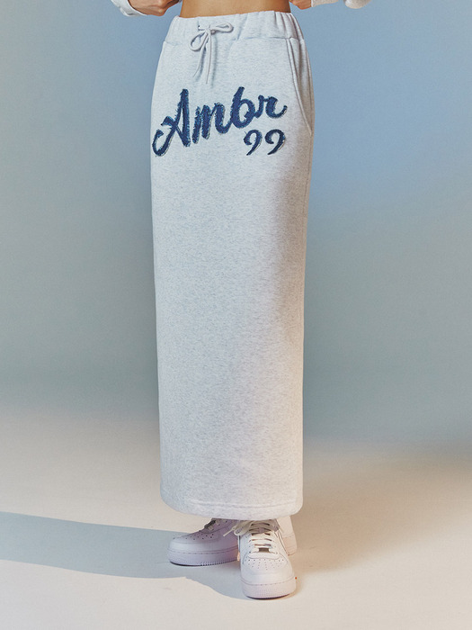 [Package Set] Denim AMBLER Over fit Crop Zip-up Skirt set up AHCZ101 ASK302 (White-Melange)