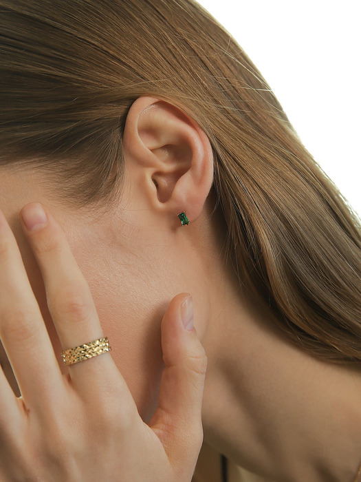 딥그린 원터치 귀걸이 (14k / 18k gold)