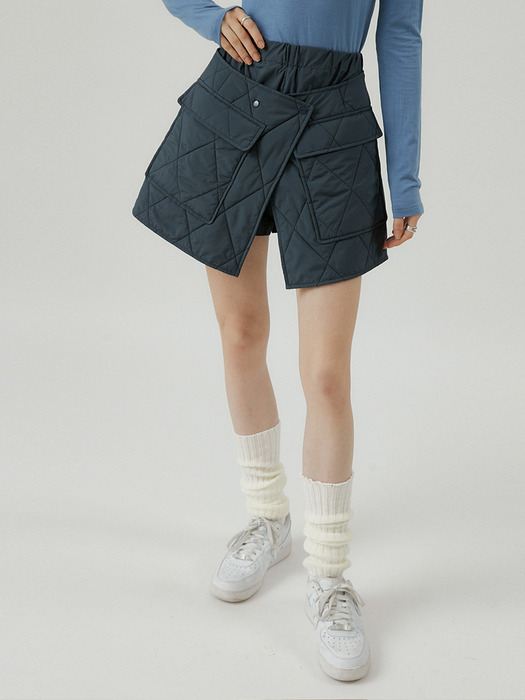 Breeze SK 2way wrap mini skirt [navy]