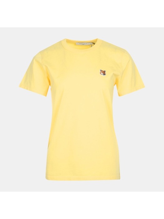 메종키츠네 여성 폭스헤드 클래식 티셔츠 옐로우 AW00103KJ0005 P724