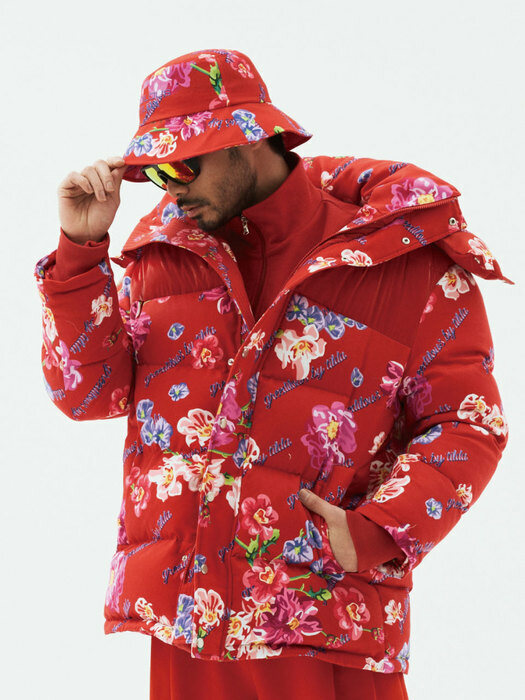 Floral Oversized  Puffer Jacket