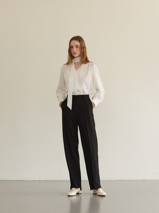 Essential Semi Wide Slacks (Black)