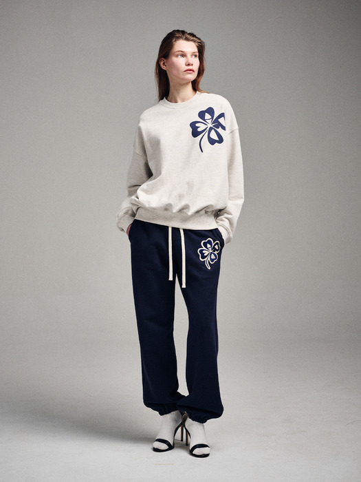 SWEATSHIRT CLOVERMARDI_OATMEAL NAVY