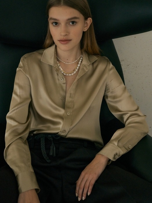 Blair Silk Classic fit Shirt [Champagne Gold]