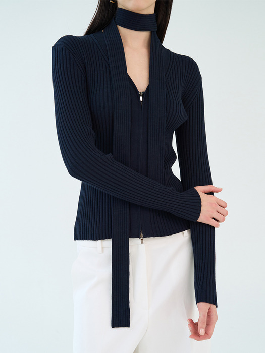 LUN V-NECK ZIPUP CARDIGAN