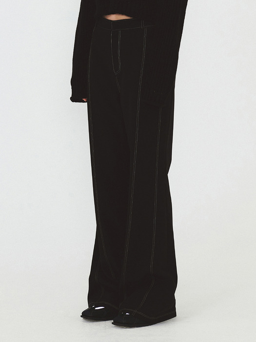 ELASTICITY STITCHED TROUSERS (black)