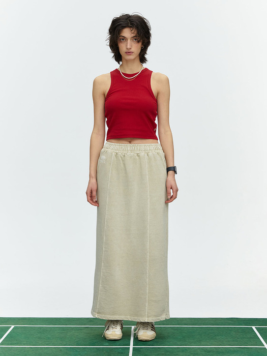 MNS PIGMENT LONG SKIRT_LIGHT BEIGE