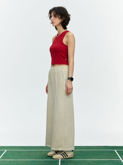 MNS PIGMENT LONG SKIRT_LIGHT BEIGE