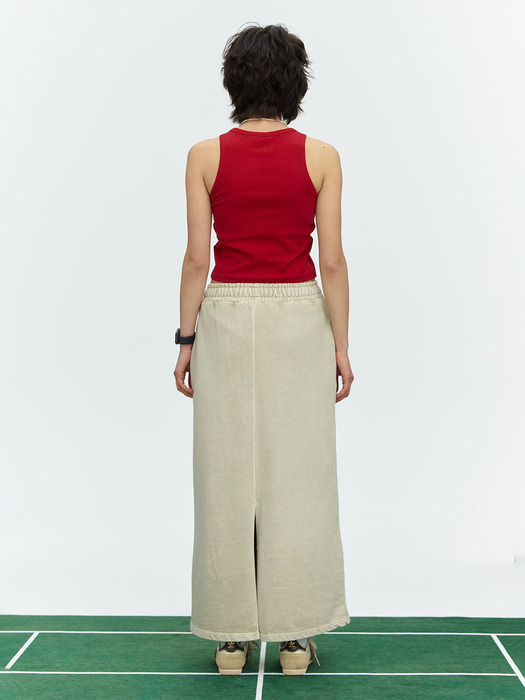 MNS PIGMENT LONG SKIRT_LIGHT BEIGE