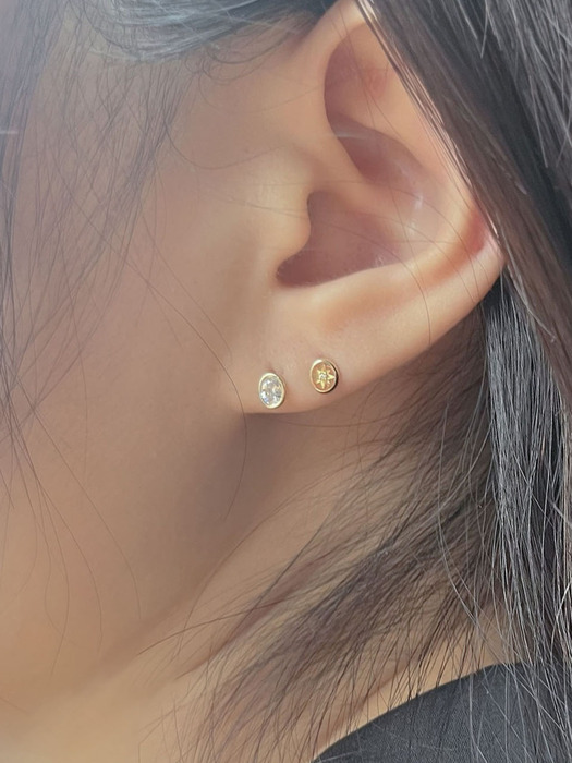 14k oval cubic piercing