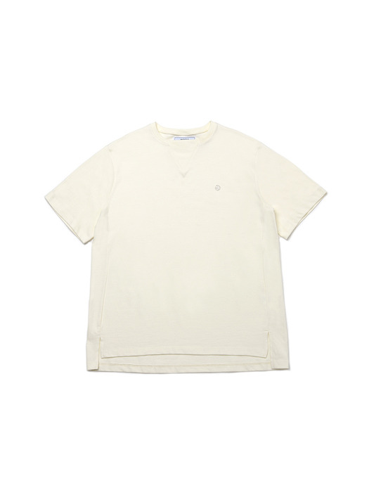 round detail ½Tee shirts_ivory