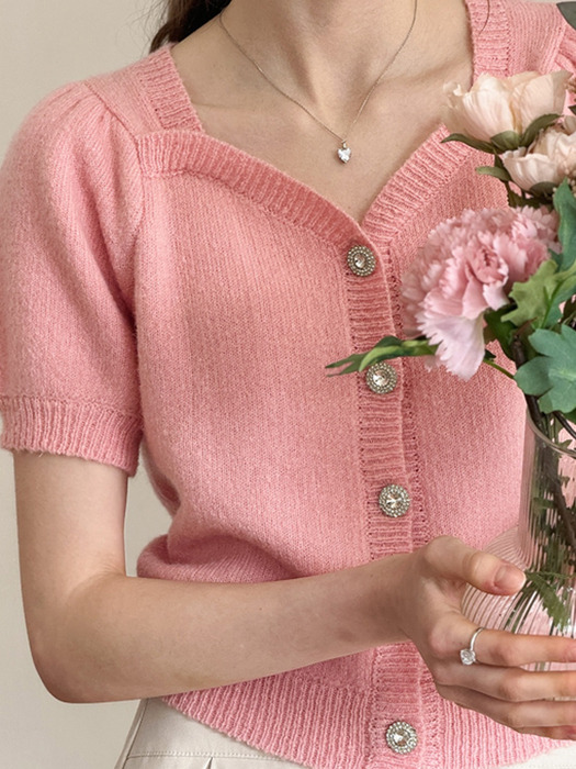 [24SS] Lautre Jenny Heart Pink Knit pullover