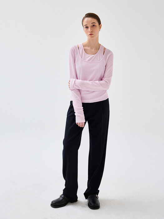 LAYER JERSEY TEE _ PINK
