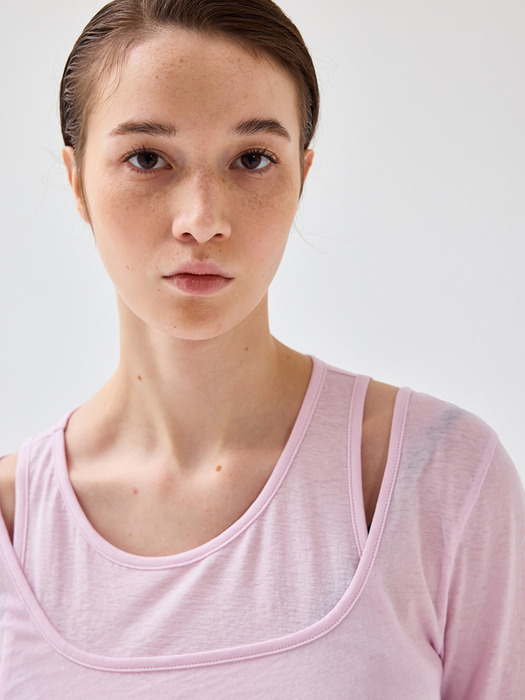 LAYER JERSEY TEE _ PINK