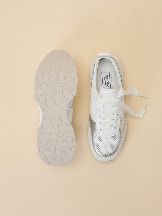 [김나영 착용] Mesh combi sneakers(white)_DG4DS24029WHT