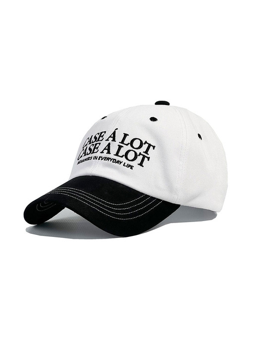 Slogon logo ball cap - white black
