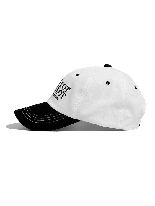 Slogon logo ball cap - white black