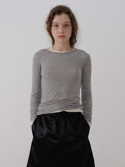 Tencel long sleeve t-shirt (Gray)