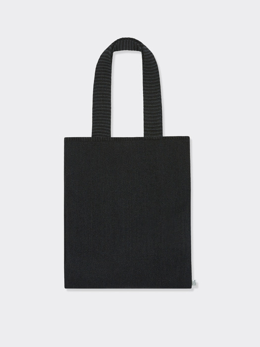 Textured Paper Knit Bag (Charcoal/Black)