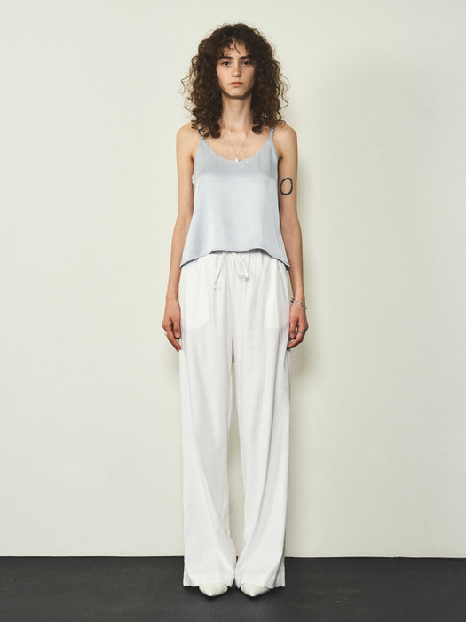 Linen Wide Banding Pants_CTB524(White)