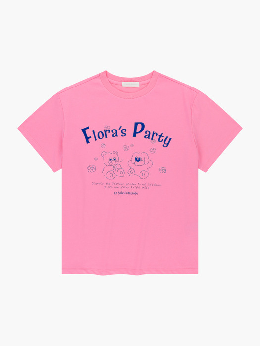 Women Floral Party Grpahic T-Shirts [PINK]