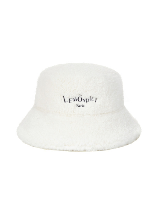 FAUX FUR BUCKET HAT WITH LEMONPLET LOGO (LAC026KRACC)