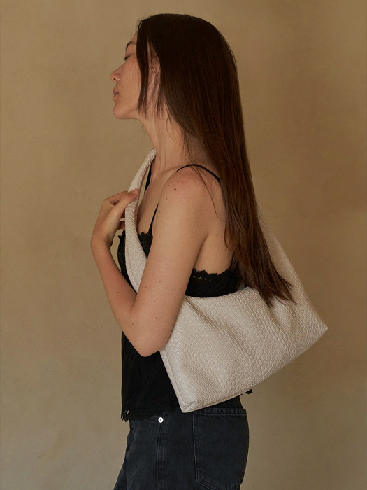 Cross Body Slouchy Hobo Bag Latte Ivory