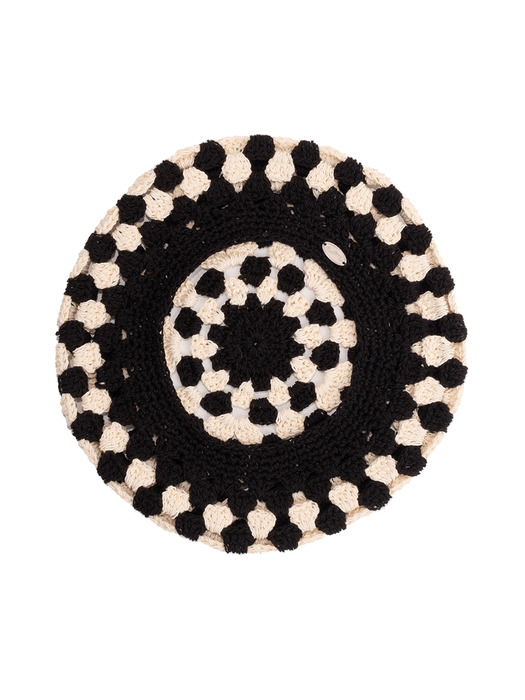 No.231 / Fruits Crochet Beret _ Cookies and Cream