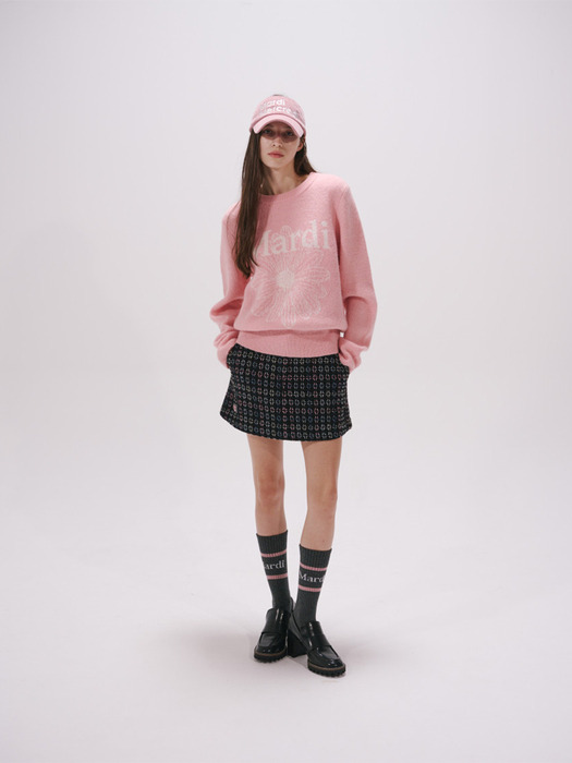 A LINE TWEED MINI SKIRT_BLACK MULTI