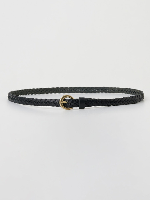 Round Reather Belt Black