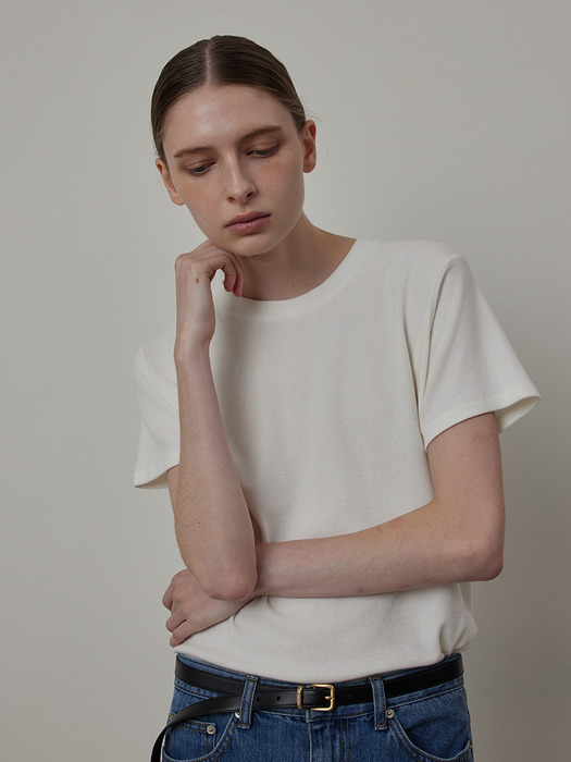 Wool Soft Basic Short Sleeved Round T-shirt