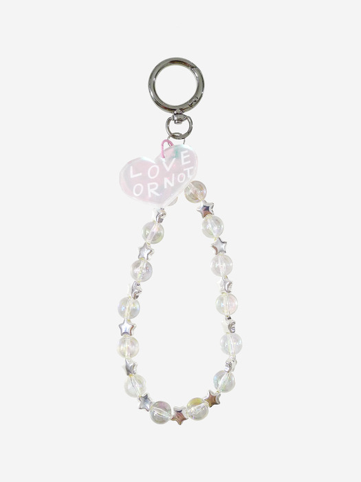 Silver Star-Shiny Balls Beads Strap&Keyring