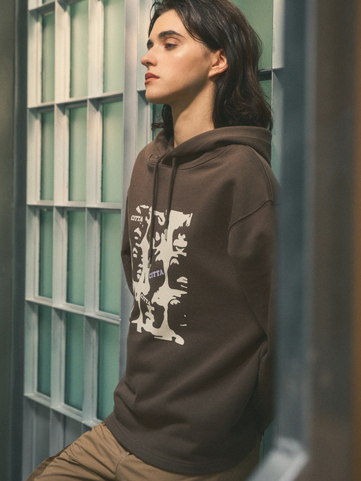 Citta Faces Hoodie_CTT337(Brown)