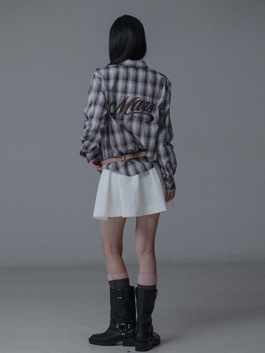 LOGO PATCH CHECK SHIRTS_BROWN