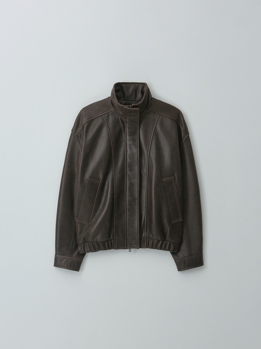 vintage leather jumper (brown)