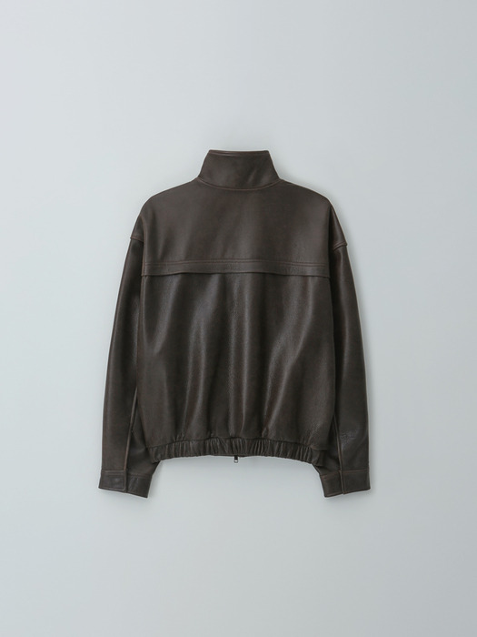 vintage leather jumper (brown)