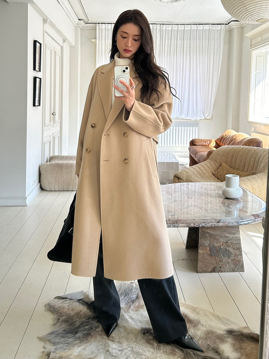 [Premium] Cashmere-blend Handmade Double Long Coat_2color