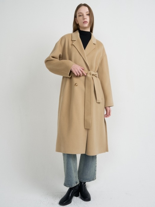 Cashmere-blend Handmade Double Long Coat_2color