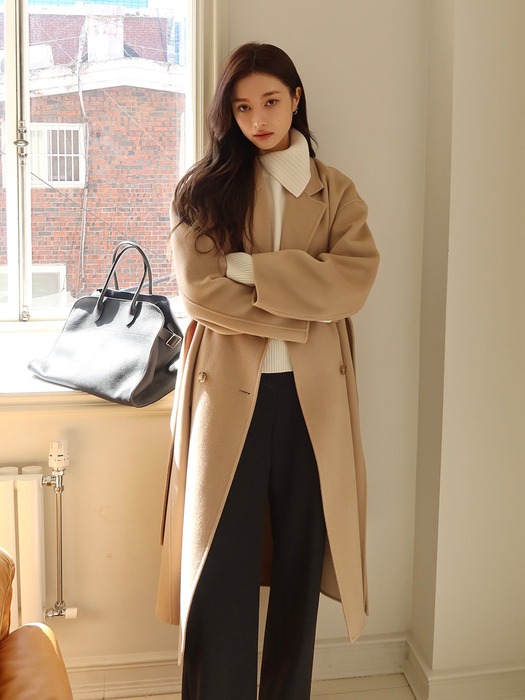 [Premium] Cashmere-blend Handmade Double Long Coat_2color