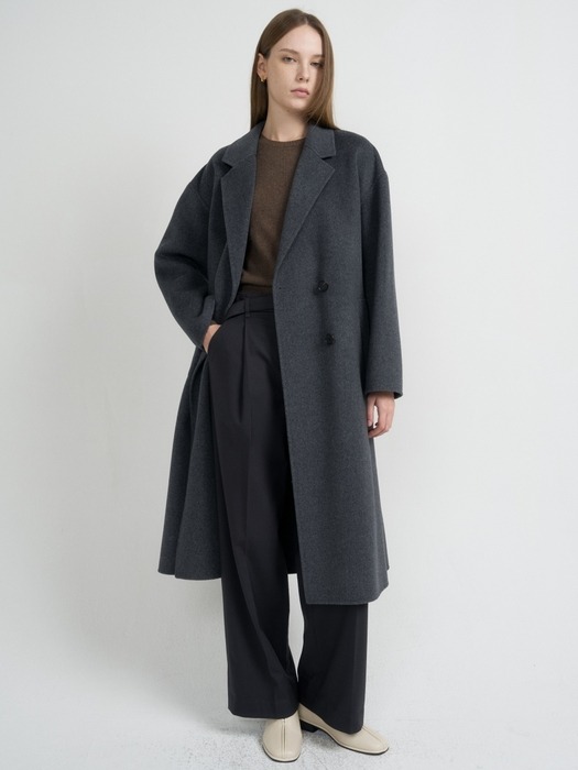 Cashmere-blend Handmade Double Long Coat_2color